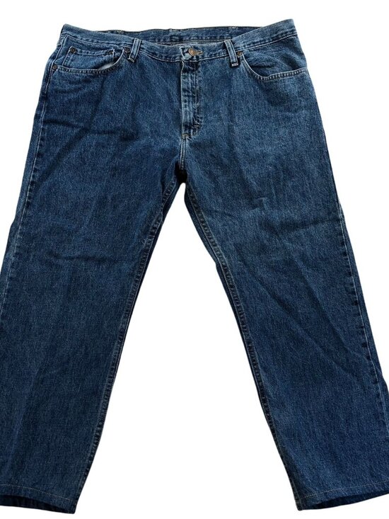 Wrangler Mens Work Jeans Size 38x30 Straight Leg Classic Relaxed Blue Denim - Picture 1 of 16